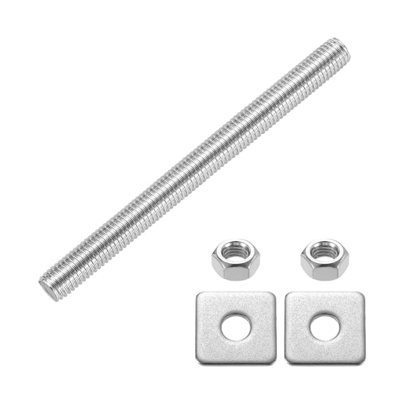 Fully Threaded Rod, M10 x 120mm 304 Stainless Steel with Nuts Washers