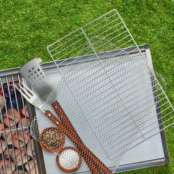 WHAMVOX 10 Pcs Disposable Barbecue Wire Grid Charcoal Grills Silver