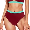 thumbnail image 1 of Gibobby Bikini para mujer Bikini Vintage de cintura alta para mujer, traje de baño con parte inferior, ropa de playa, parte inferior de Bikini con latera(Rojo,M), 1 of 4