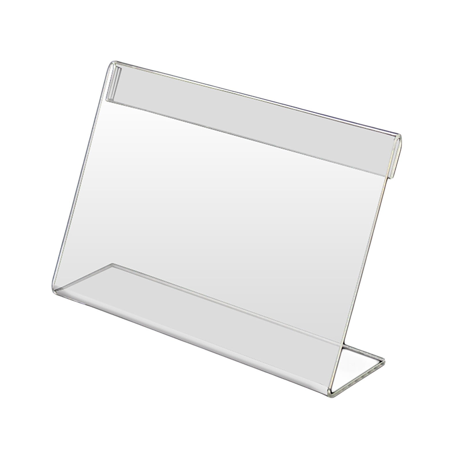 6 Pack Clear Sign Holders 8.5x11 - Table Top Plastic Display Stand for  Menus, Flyers, Document, Paper, Slant Back Vertical Photo Frame 