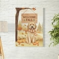 thumbnail image 2 of Welcome Fall Goldendoodle Cozy Autumn Field Pumpkins Golden Leaves Vertical Matte Canvas Poster Doodle Dog Lover Gifts Idea Wall Art Home Decor - 12013, 2 of 5