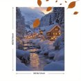 thumbnail image 3 of Qisvanset 12x16 Inch 2D Flat Framed Canvas Art, Cozy Snowy Winter Village Warm Light Holiday Home Wall Art Decor, 3 of 5