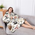 thumbnail image 5 of Oversized Wearable Blanket Hoodie,Football Equipment Checkered Pattern Sherpa Blanket Hoodie with Super Pockets,Super Warm Fuzzy Pullover for Women & Men, 5 of 6