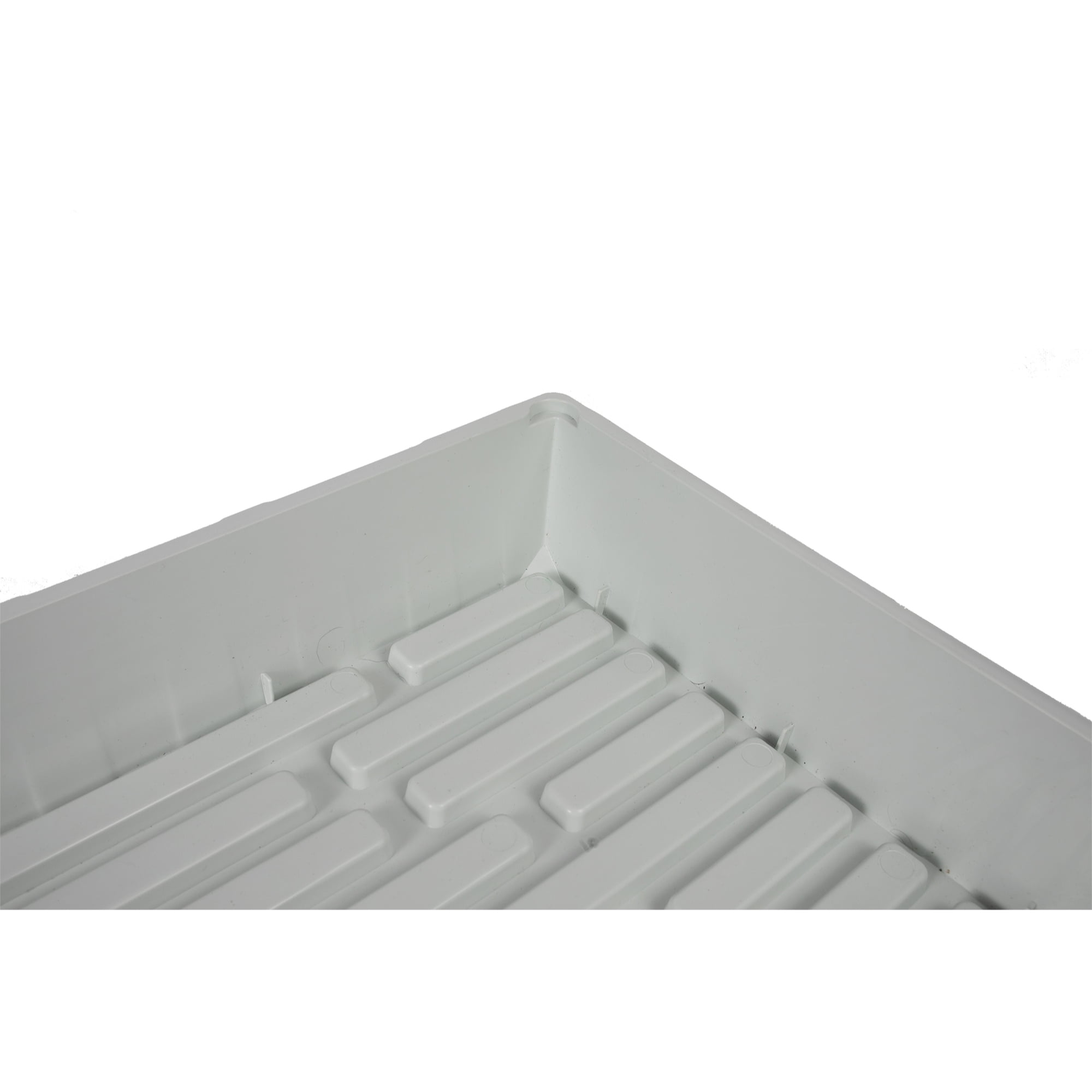 SUNPACK 10” x 20” Mega Plastic Seed Starting Tray, White, 2.5” - No Drainage Holes, Ideal for Greenhouses or Indoor Gardening - Made of Thick, Strong Plastic
