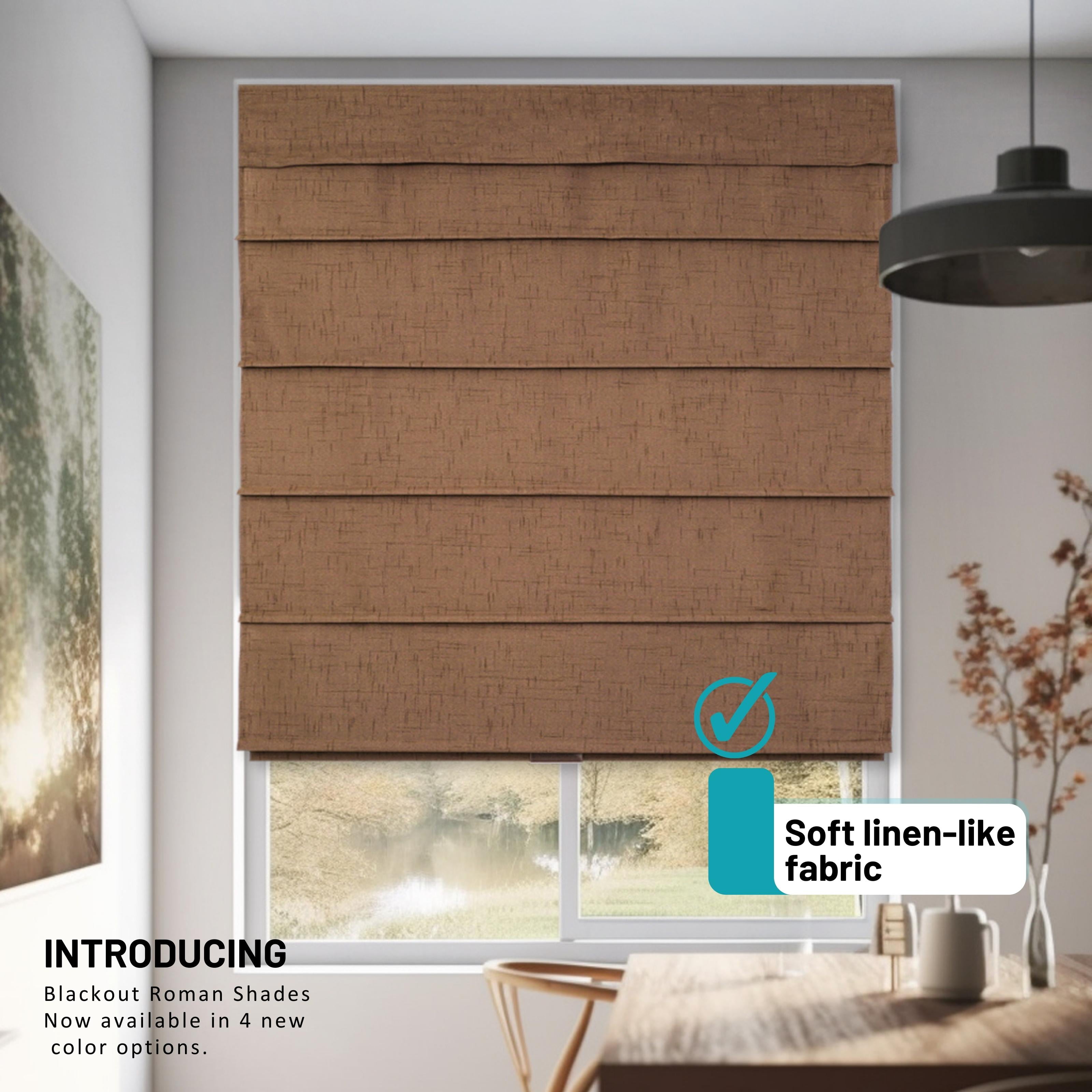 Chicology Cordless Roman Shades, Cafe (Blackout), 27"W X 64"H