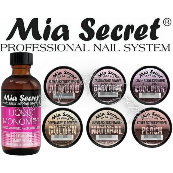 Mia Secret - Monomer 4 oz   COVER (Baby/Cool/Natural/Peach/Almond) - 0.5 oz; 6pc