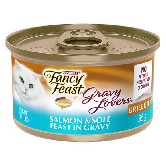 Fancy Feast Gravy Lovers Salmon & Sole Feast in Seared Salmon Flavour Gravy, Wet Cat Food 85g