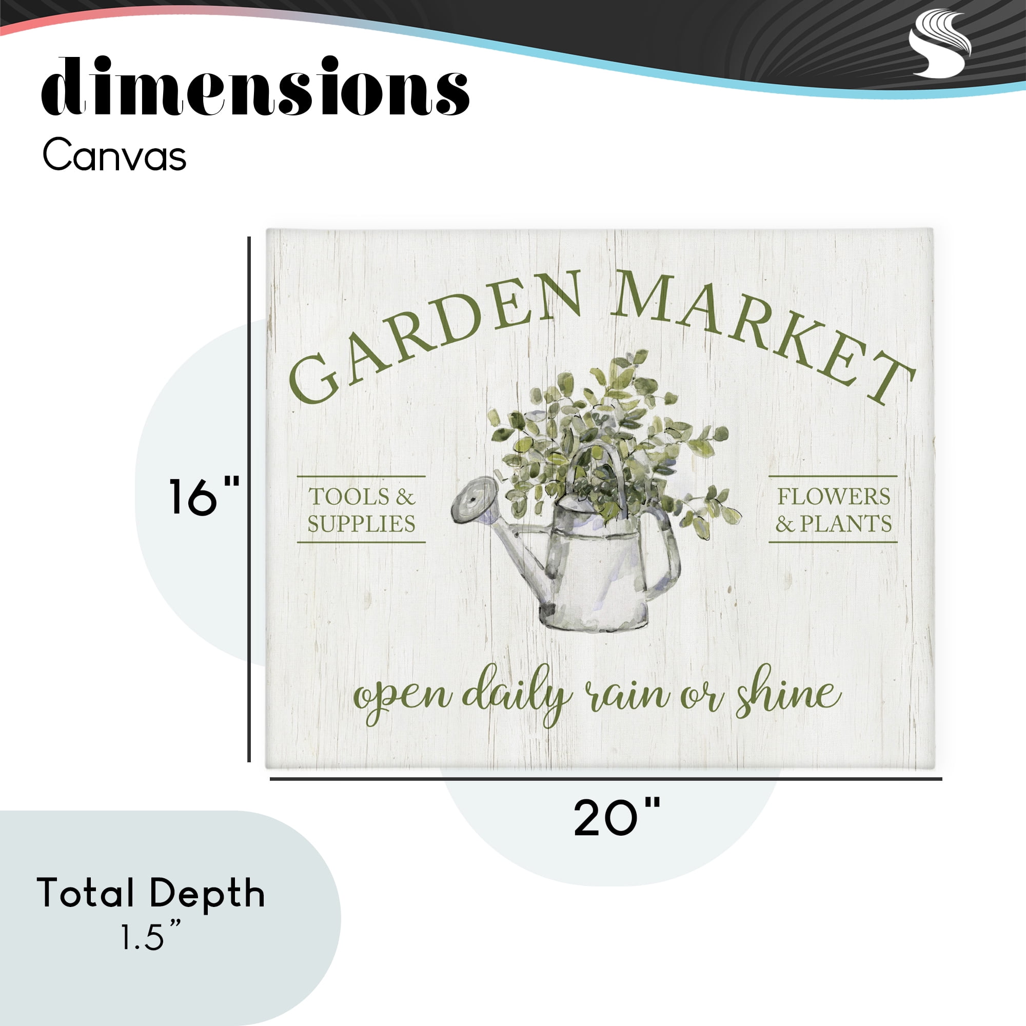 Stupell Industries Open Daily Garden Market Canvas Wall Art, design by Sally Swatland
