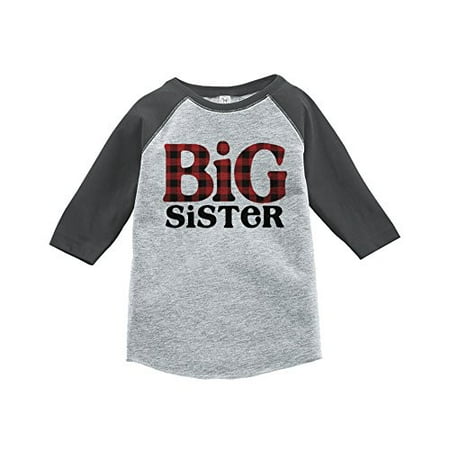 

7 ate 9 Apparel Girl s Big Sister Grey Baseball Tee