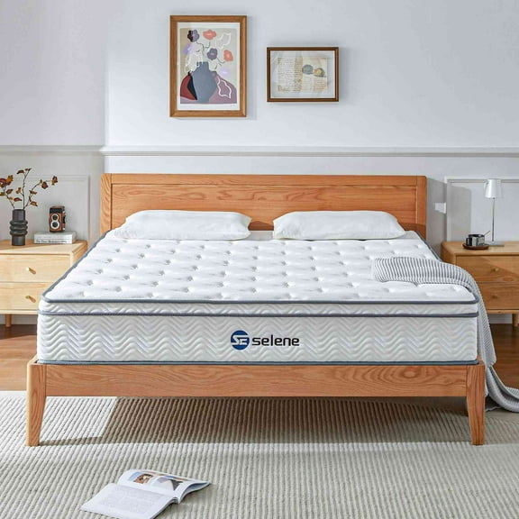 Selene Queen Size Mattress, 10 Inch Memory Foam Mattress Queen, Pocket Spring Mattress in a Box for Motion Isolation, Edge Support, Pressure Relief, CertiPUR-US