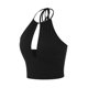 thumbnail image 2 of SAYOO Chaleco Recortado Sin Mangas para Mujer, Camiseta Sin Mangas Ajustada Con Cuello Halter De Color Sólido, Camisola Con Ombligo Ahuecado De Verano SAYOO Casual, 2 of 8