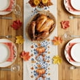 thumbnail image 4 of Fall Orange Blue Pumpkins Cotton Linen Rectangle Table Runners 13"x48", Thanksgiving Autumn Leaf Beige Coffee Table Runner Dresser Scarves Luxury Table Runners for Wedding Party Banquet Dinner Decor, 4 of 8