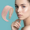 thumbnail image 2 of Unique Bargains 1 Pc Exquisite Holiday Style Flat Headband Pink, 2 of 6
