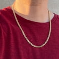 thumbnail image 2 of 14k Gold Plated Over Stainless Steel Miami Cuban Link Chain 14K GP Necklace 5MM x 22" Inch, 2 of 9