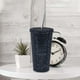 thumbnail image 1 of Taza aislada portátil brillante, vasos de 17.6 a prueba de fugas con tapa kit de cepillo de limpieza para bebidas frías , NUEVO Negro 500ml Macarena taza de viaje, 1 of 7
