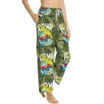 thumbnail image 2 of Xecao Surfing Dinosaur Women's Straight Lounge Pajama Pants: The Epitome of Relaxed Sleepwear, 2 of 9