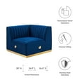 thumbnail image 6 of Modular Sofa Corner Chair, Blue Navy Gold, Velvet, French Living Lounge Cafe Lobby Hospitality Restaurant, Modern Contemporary Boutique HB33790, 6 of 6