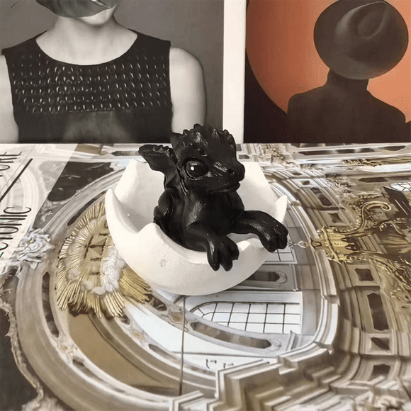 3D Printed Dragon Eggs, Dragon Statue Desktop Decoration Craft Set, A Unique Gift for Dragon Collectors Red