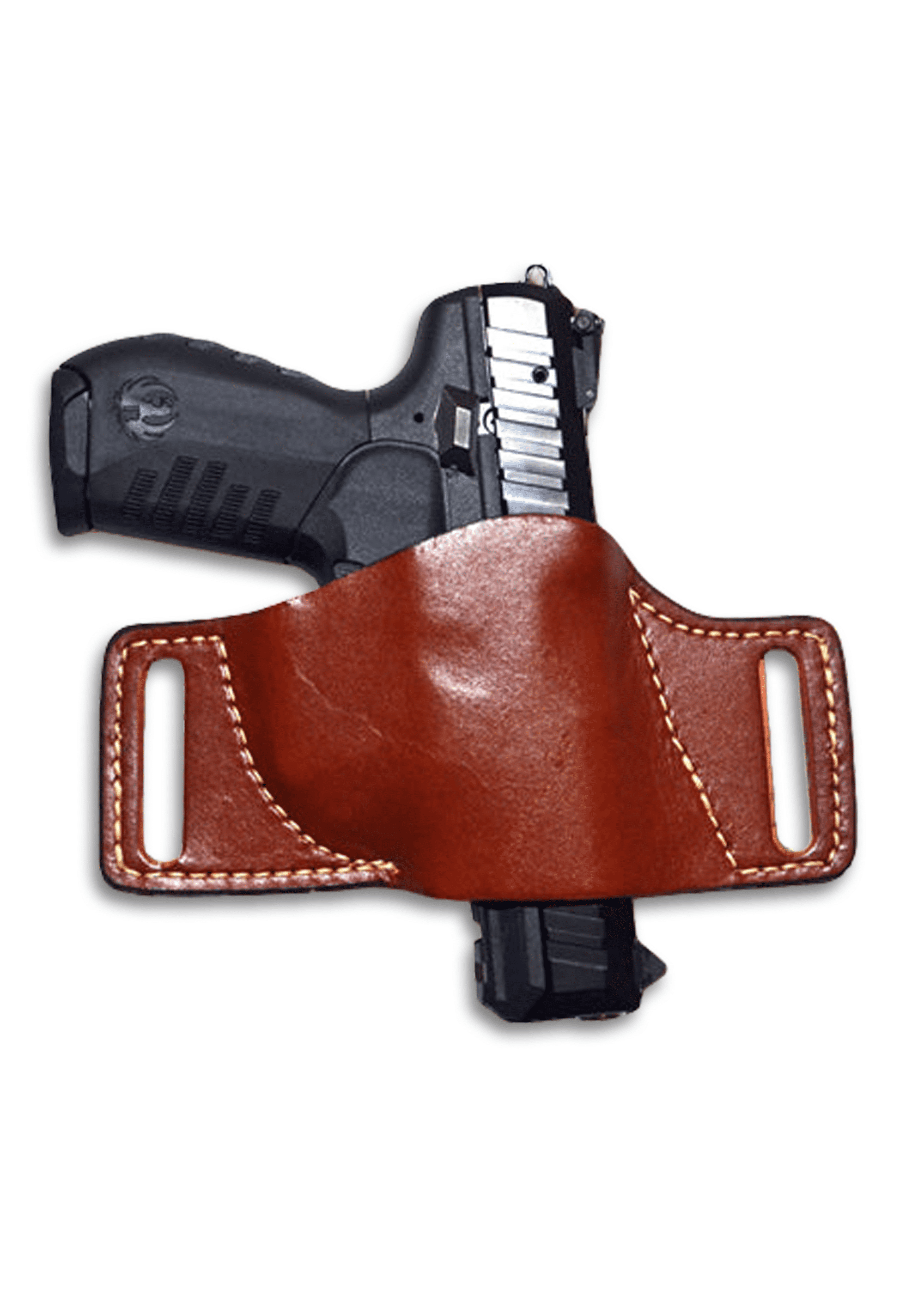 HOLSTER LEATHER BELT SLIDE MED BLK
