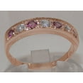 thumbnail image 2 of LBG 14k Rose Gold Natural Diamond & Pink Tourmaline Womens Eternity Ring - 11.75 (0.16 cttw, H-I Color, I2-I3 Clarity), 2 of 5