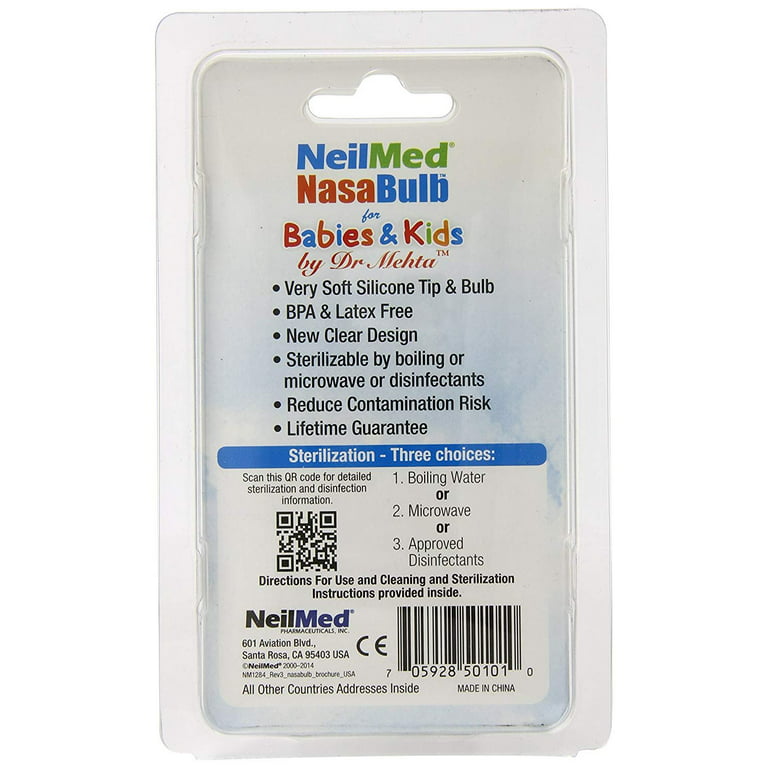 NeilMed NasaBulb New Clear Design Nose Aspirator BPA & Latex Free, 0.1lb 