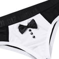thumbnail image 4 of Aiihoo Men's Novelty Waiter Tuxedo Thongs Bikini Briefs Gentleman Bowtie Underwear Underpants Black XXL, 4 of 7
