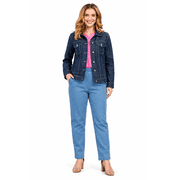 Turtle Bay New York Women's Button Front Classic Denim Jacket with front pocket