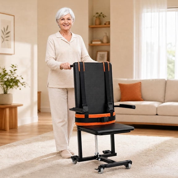 Morrean Electric Floor Lift for Elderly Falls, Portable Patient Transfer Chair to Get Up from Floor for Seniors, 440 lbs Capacity, 4 Swivel Casters