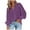 Purple, variant on UYISJ Women's Long Sleeve Blouse V Neck Lapel Shirt Casual Loose Fit Trendy Fall Pullover Solid Color Tunic Tops XXL