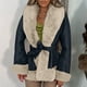 thumbnail image 1 of Chaquetas y abrigos de piel sintética sin capucha y manga larga para mujer, cárdigan liso con cuello alto, chaqueta de plumas, abrigo acolchado, 1 of 4