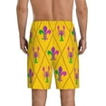 thumbnail image 3 of Naloa Mardi Gras Crayfish and Fleur de lis Men's Short Pajama Pants, Lounge Comfort Shorts with Elasticized Waistband and Side Pockets - 4X-Large, 3 of 9