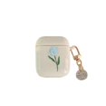 thumbnail image 5 of Compatible con la funda AirPods con linda funda floral con llavero de corazón con purpurina, funda flexible a prueba de golpes y funda protectora de silicona portátil para AirPods 1 y 2, color azul TUNC Sencillez, 5 of 5