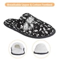 thumbnail image 3 of Balery Black White Leaves Pantuflas de Casa de Felpa Silenciosas con Diseño Estampado, Zapatillas Cómodas Antideslizantes de Algodón para Interior-Medium, 3 of 8