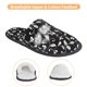 thumbnail image 3 of Fotbe Black White Leaves Pantuflas Peludas para Mujer con Estampado, Zapatillas de Peluche, Zapatos de Invierno para Casa, Uso Interior y Exterior-Large, 3 of 8
