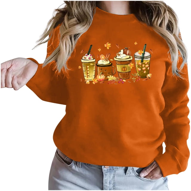 Sudadera Para Mujer Sudaderas de Cuello Redondo Casual Moda Impreso Manga Larga Cuello Redondo Jersey Blusa Tops Sin Capucha Odeerbi ODB147473