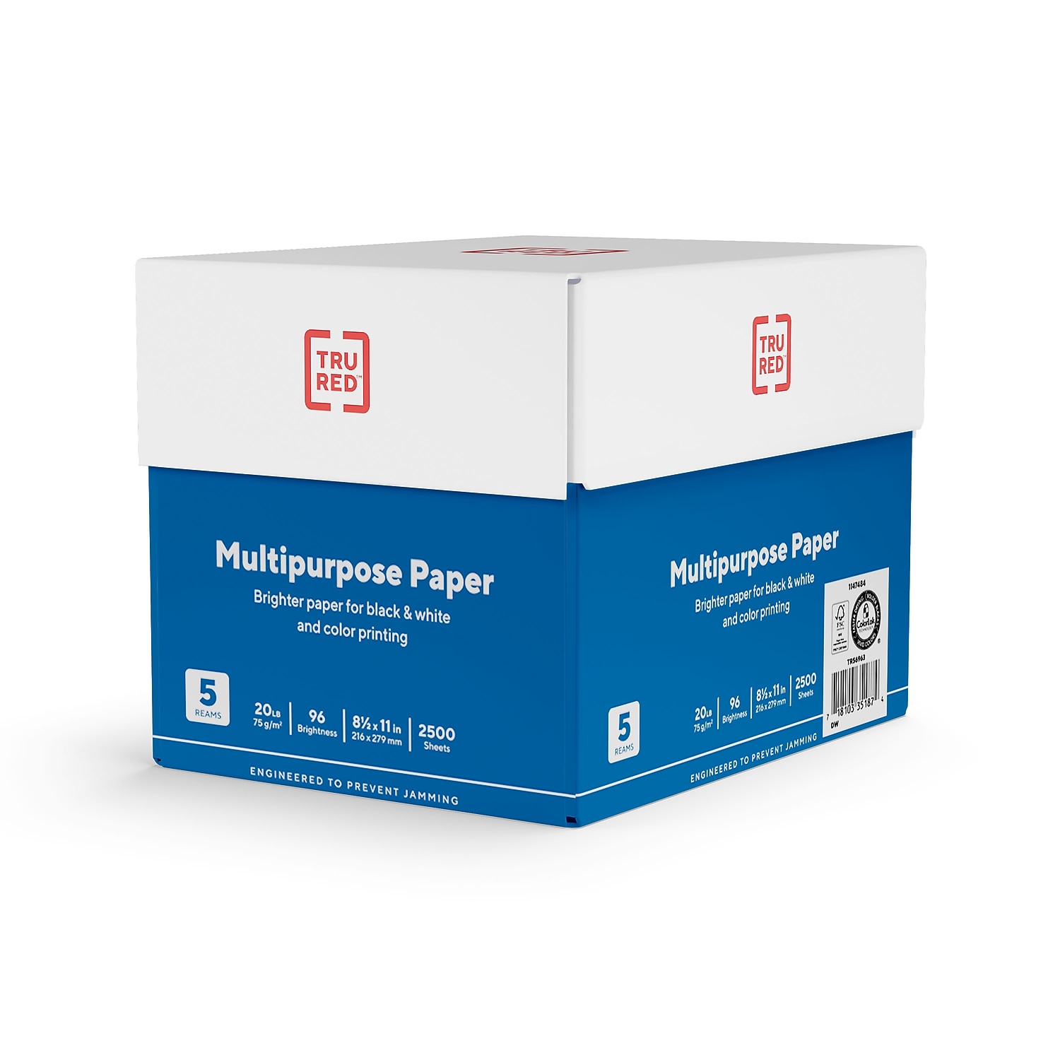 Staples TRU RED 8.5x11 Color Printer Paper 20 lbs. 96 Brightness 26916-U/TR56963