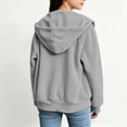 thumbnail image 5 of Hduncf Zip Up Hoodies for Girls Y2K Casual Long Sleeve Hooded Sweatshirts with Pockets Jacket Fall Winter Clothes Gray 5-6Years, 5 of 9
