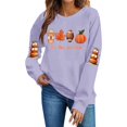 thumbnail image 2 of Aboser Halloween Pumpkin Sweatshirt Women Graphic Long Sleeve Shirts Cozy Crewneck Pullover Sweatshirts Spooky Party Outfits, 2 of 2