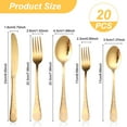 thumbnail image 3 of Jetcloudlive 20 Piece Gold Silverware Set Service for 4, Stainless Steel Flatware Set, Mirror Polished Cutlery Set, Flower Pattern Forks and Spoons Set with Knives, Dishwasher Safe, 3 of 9