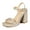 GOLD-GLITTER, variant on Heels for Women Block Chunky Platform High Heels Open Toe GISELLE Fashion Wedding Party Evening Prom Dance Ankle Strap Dress Pump Sandals Shoes