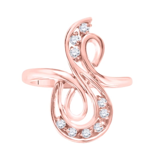 Aonejewelry 0.10 Ct. Ttw Fabulous Fashion Designer Diamond Ring In 10K Rose Gold