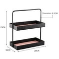 thumbnail image 2 of Two Tier Leather Pad Rectangle//Square Metal Storage Tray for Sundries Cosmetics Jewelry Dessert Tea Storage Toy Tissue, 2 of 7