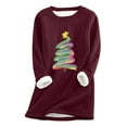 thumbnail image 2 of Meihcang Chandails en Molleton Doublés en Sherpa pour Femmes Grande Taille Graphique Arbre de Noël Col Rond Chandail en Molleton Chaud Hiver Tops de Noël, 2 of 4