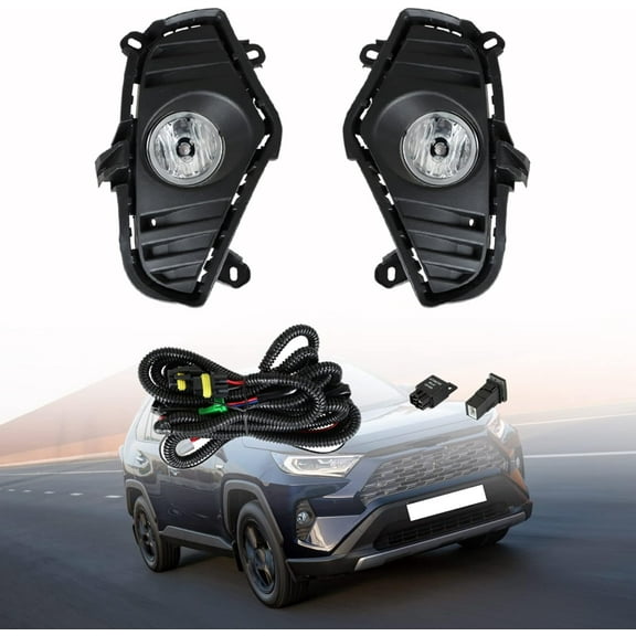 OTTULUR 2-Pack Fog Light Assembly with Bulbs Switch Wiring Kit Replacement for 2019-2021 Toyota RAV4