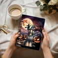 thumbnail image 3 of Spooky Halloween Night Witch Afghan Hound Glowing Pumpkins Spiral Bound Journal Dog Lover 5x7in Spiral Notebook - 12015, 3 of 5