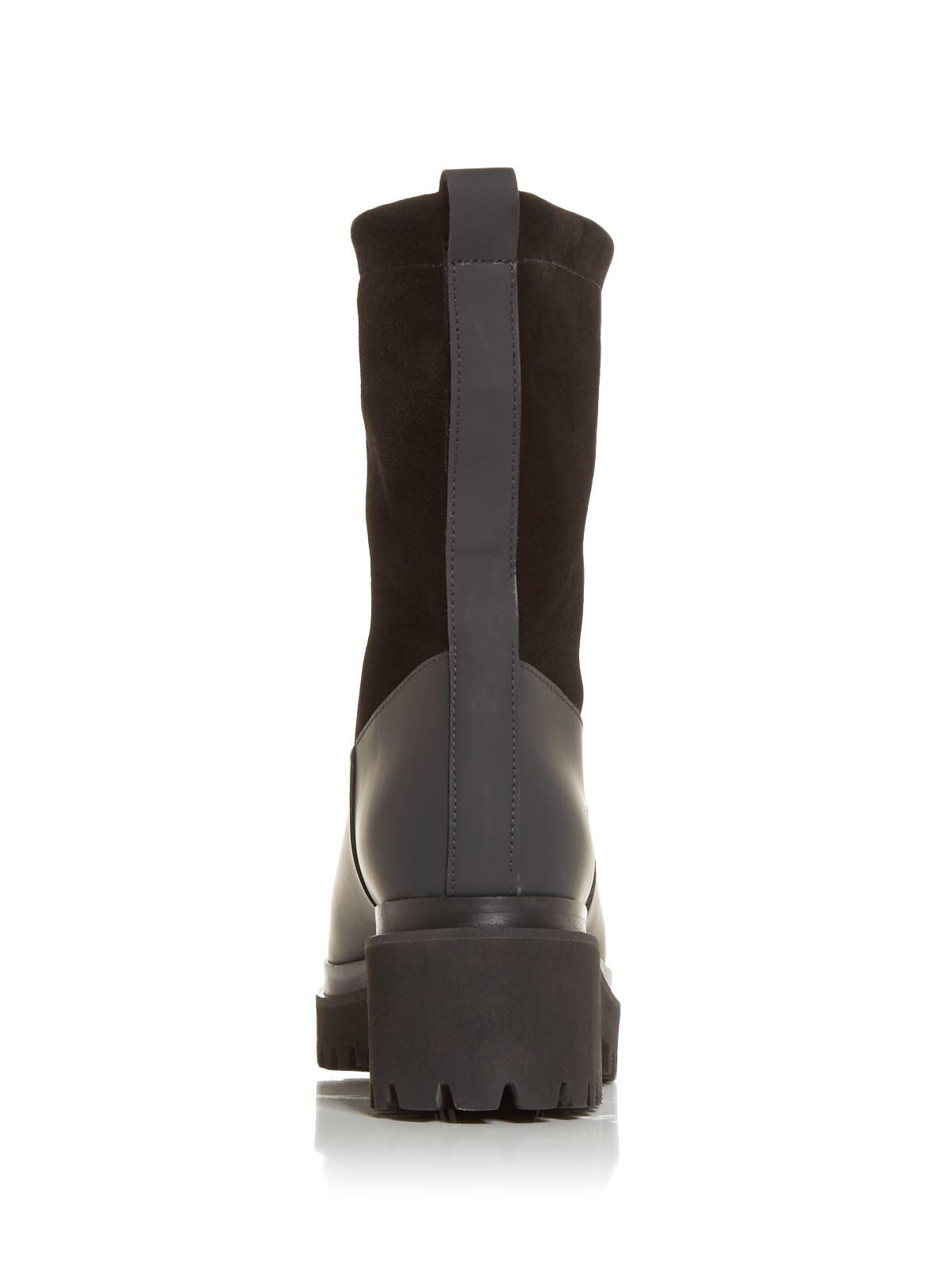 FREDA SALVADOR Womens Black Lug Sole Blake Round Toe Block Heel Leather Rain Boots 7.5 Walmart