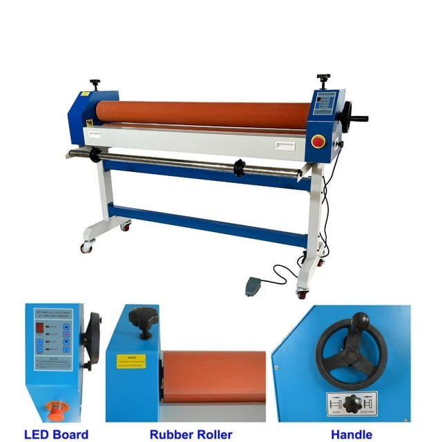 PreAsion 51" (1300MM) Electric/Manual Cold Laminating Machine Soft Rubber Roller Laminating Machine