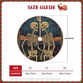 thumbnail image 2 of Xecao Romantic Skeletons Under Moon Pattern Christmas Tree Skirt Round Xmas Tree Mat Base Cover for Holiday Home Decorations-36", 2 of 6