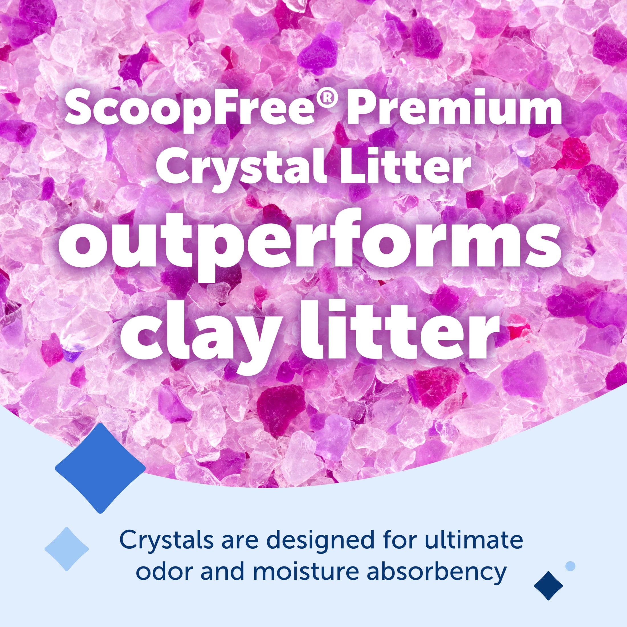 PetSafe ScoopFree Premium Lavender Scent Crystal Cat Litter, 3 Packs of 8 lb bags
