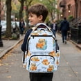 thumbnail image 5 of FKELYI Kids Backpack for Elementary Student Cartoon Capybara Blue Print 17 Inch Schoolbag Spacious Bookbag with Multi-Pockets Lightweight Casual Daypack Rucksack for Boys, 5 of 7